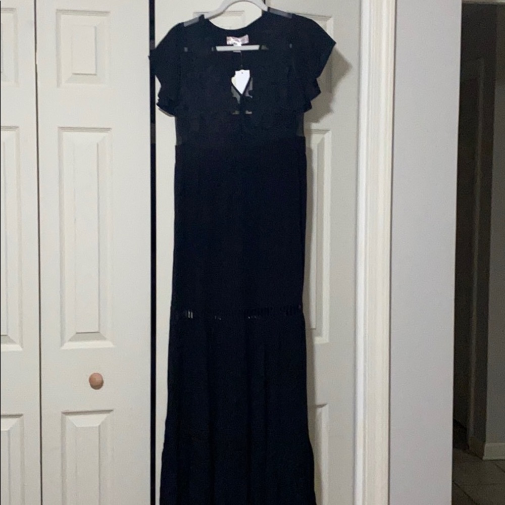 Band of gypsies black maxi dress size small